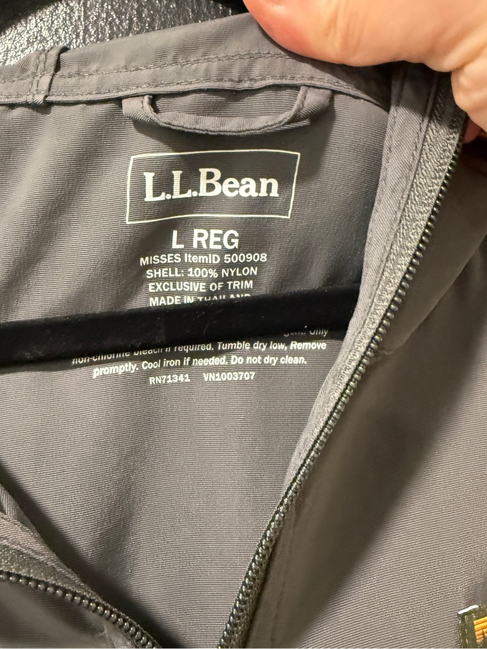 L.L. Bean Misses Two-Tone Hooded Pullover Jacket - Gray & Aqua - Picture 2 of 6